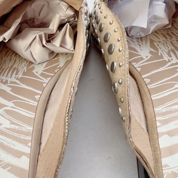 Dolce Vita Maura Leather Studded Mules Tan Leather Silver Studs Women's Size 8.5 - Picture 5 of 8
